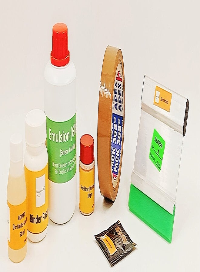 sumikrafts Screen Printing DIY kit for Beginners: Screen Printing Wooden Frame Small 8"x10" pre Stretched mesh no 16(Ready to use)+6 acrymine Dyes(Pigment Ink)(Option 2) - Image 3